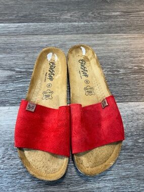 Women’s Red Suede Slide Sandals by BioStep Sz 9 (h98)